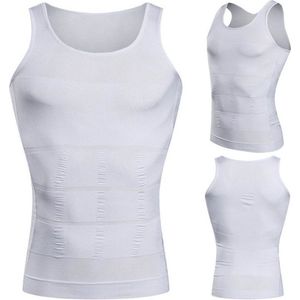New Age Devi - Corrigerend Hemd - Mannen - Wit - Small - Ondersteuning - Body Buik - Shapewear Shirt - Correctie Hemd - Buik weg - Buik verbergen - Strak lichaam