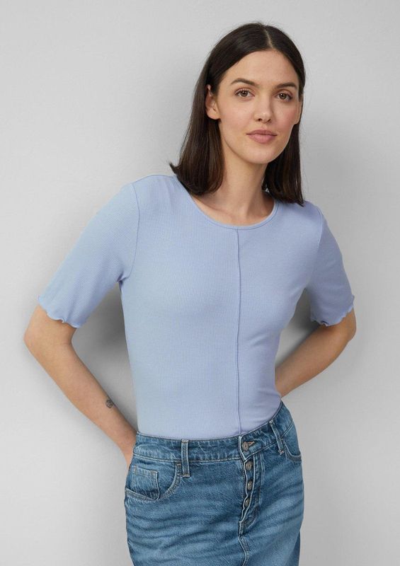 T-shirt - Geribd - Halflange Mouwen - Viscosemix - Casual