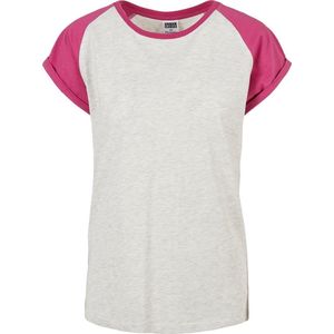 Urban Classics - Contrast Raglan Dames T-shirt Grijs Paars