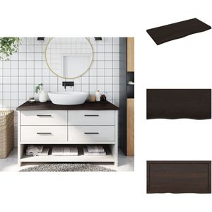 vidaXL Wastafelblad - Wastafelbladen - Blad Voor Wastafel - Tafelblad - Wastafelblad 100x50x(2-4) cm behandeld massief hout donkerbruin