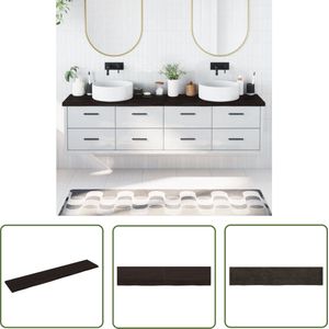 The Living Store Wastafelblad 200x40x(2-4) cm behandeld massief hout donkerbruin - Wastafelblad - Keukenblad - Eikenhouten Wastafel - Badkamer Meubilair - Badkamer Accessoires