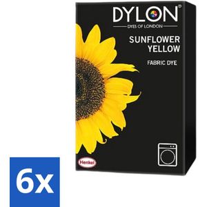 Dylon - Textielverf - Sunflower Yellow - Kleurvaste Textielverf - 350g - Voordeelverpakking - 6 stuks