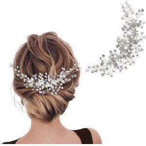 Bruiloft haaraccessoires - Bloem bruid wijnstok parel strass - Bruidsmeisje haarclip tiara - Kristallen hoofddeksels bal hoofdband - Vrouwen meisjes haarstuk