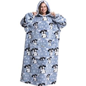 Nivard Hoodie Deken Met Mouwen - Onesie - Fleece Blanket - Dames - Heren - Kinderen - Plaid - Knuffeldeken - Extra Zacht & Warm - Hond