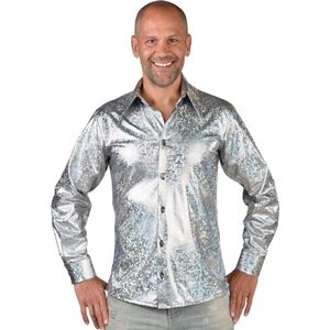 Magic Design Verkleedblouse Hologram Polyester Zilver Maat Xl