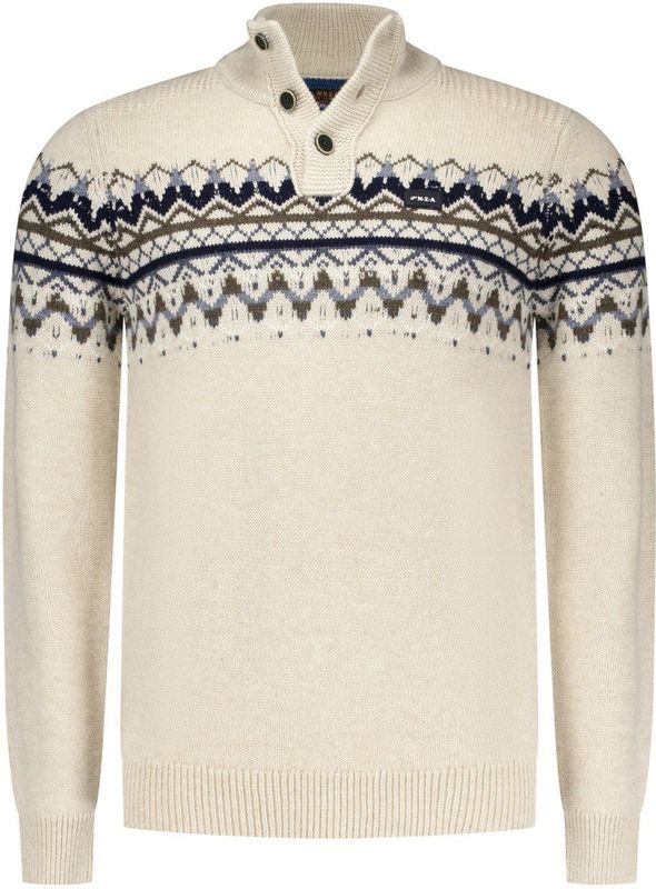 NZA - Ecru - Gebreide Trui - Met Knoopsluiting - Lange Mouwen