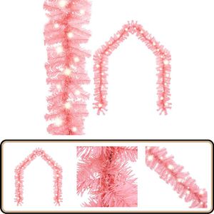 vidaXL Kerstslinger LED 5m - Roze - USB-Aansluiting Kerstslinger - Kerstdecoratie - Led Lampjes - Usb Adapter - Roze Kerstlicht