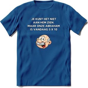 Je kunt het niet aan hem zien T-Shirt | Grappig Abraham 50 Jaar Verjaardag Kleding Cadeau | Dames – Heren - Donker Blauw - 3XL