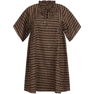 Rosa Faia - Strandjurk Java Beach Style Tahiti - maat S/M - Bruin/Goud