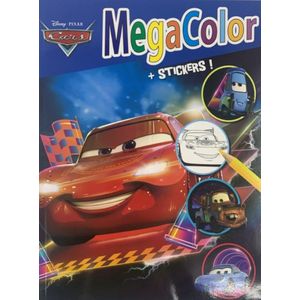 MegaColor Disney kleur- en stickerboek - Pixar cars - Extra dik! - Kleurboek met 25 stickers - +/- 130 kleurplaten - Knutselen voor kinderen - Knutselen voor meisjes - Knutselen voor jongens - Kado - Cadeau - Verjaardag
