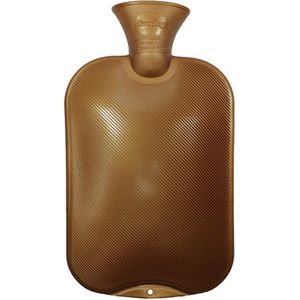 Fashy warmwaterkruik thermoplastische warmwaterkruik half-lamella, geurloos, recyclebaar, robuust en duurzaam, naadloos, smalle flessenhals 2,0 liter, Koper