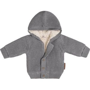 Baby's Only Vestje met capuchon teddy Soul - Grijs - 56 - 100% ecologisch katoen - GOTS