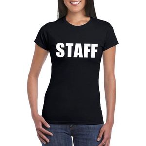 Staff tekst t-shirt zwart dames XXL
