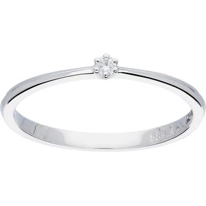 Glow ring met diamant solitaire - 1-0.03ct G/SI - witgoud 14kt - mt 52