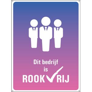 Rookvrij bedrijf bord - dibond met boorgaten 800 x 600 mm