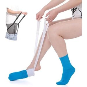 2 stuks sokken en broek aantrekhulp set - hulpmiddel voor ouderen, gehandicapten en zwangere vrouwen - inclusief sokkenaantrekhulp en broekriemen