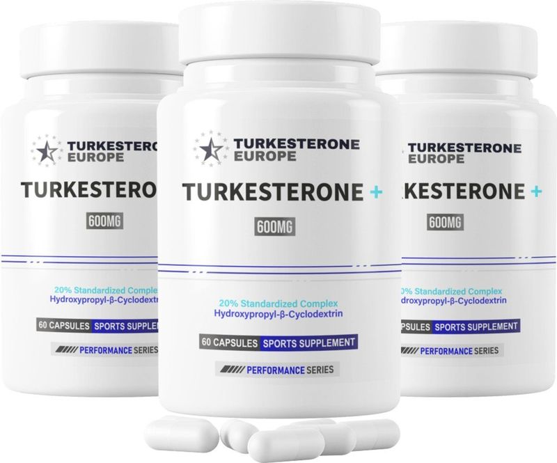 Turkesterone Europe - Turkesterone 20% Complex - 60 Capsules - Met Hydroxypropyl-Beta-Cyclodextrine