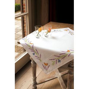 Aida tafelkleed kit Lavendel en vlinders - Vervaco - PN-0013030