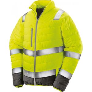 Jas Unisex L Result Lange mouw Fluorescent Yellow / Grey 100% Polyester