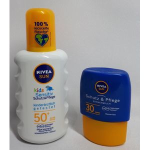 Nivea Sun - Zonnespray Kids - SPF 50+ - Extra Waterproof - Sensitive - 200 ml - Met GRATIS 50 ml SPF 30