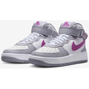 Nike - Air Force 1 Mid GS - Sneakers - Cementgrijs/Wit/Hot Fuchsia