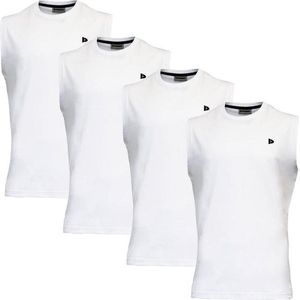 4-Pack Donnay - T-shirt zonder mouw (Stan) - Sportshirt - Heren - White (001) - maat XL