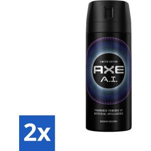 2 x Axe - Limited Edition - Deodorant Bodyspray - A.I. - 150 ml - Deodorant - Bodyspray - Axe - A.I. - Geur