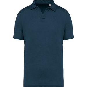 Spasso Linnen herenpolo SP220 - Peacock Blue - XL