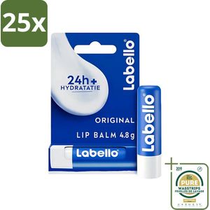 25 x Labello - Original - Lippenbalsem - Hydraterend - Stick - 4.8 g - Grootverpakking - Lippenbalsem - Hydratatie - Bescherming Tegen Kou - Droge Lippen - Zachte Lippen
