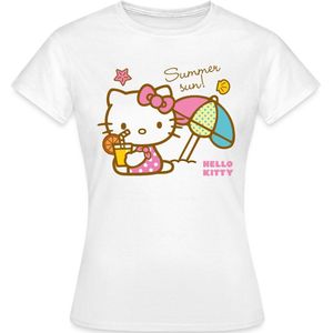 Hello Kitty Op Het Strand Onder Een Zonnescherm T-Shirt Dames