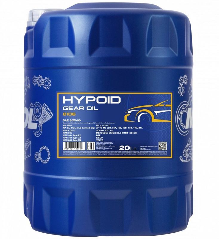 20 Liter Hypoid 80W90 GL-5 Mannol 8106 Transmissieolie