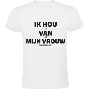 Ik hou er van als mijn vrouw Bier voor mij haalt Heren t-shirt | pils | valentijnsdag | bruiloft | huwelijk | liefde | vrijgezel | Wit