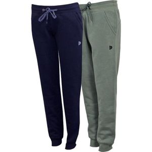2-Pack Donnay - Joggingbroek met elastiek (Carolyn) - Sportbroek - Dames - Navy/Jungle green (547) - maat L