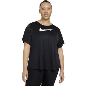 Nike Swoosh Run Korte Mouwen T-Shirt Vrouwen Zwart - Maat S