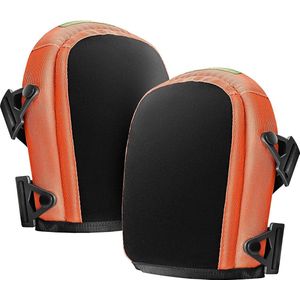 SHOP YOLO - Zachte kniebeschermers klassiek met 2 strepen - kniepads - kniekussen - plank - kniemat - Oranje/zwart