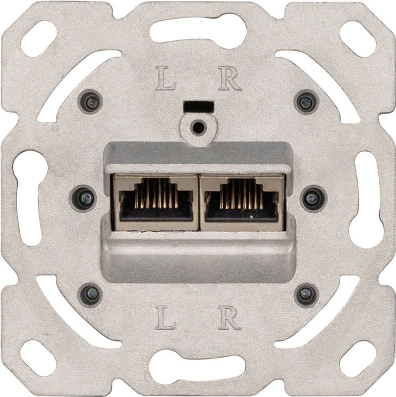 KLEIN STP CAT6a Inbouwdoos - 2x RJ45 - Zilver