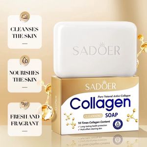 SADOER | Collageen | Collagen Zeep | Met Retinol | Anti Aging |Dermatologisch | Huidreiniger Bar - Badzeep met Collageen Reinig en Hydrateer Huid & Verstevigend | Tegen acne, puistjes, vlekken en rimpels | Zeepblok - Zeeptablet - Wonder Zeep - 100gr