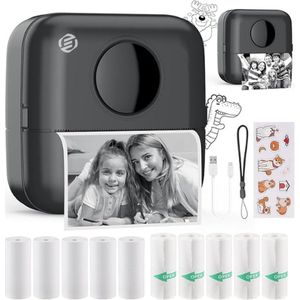 Equivera Mini-Printer - Pocket Printer - Mobiele Fotoprinter - Draagbaar & Draadloos - Leerhulp & Notites