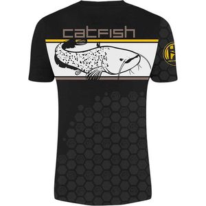 HOTSPOT DESIGN Linear Catfish T-shirt Met Korte Mouwen Heren - Black - XXL