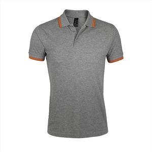 SOL'S Men´s Polo Shirt Pasadena L591 - Grey Melange/Orange - XL