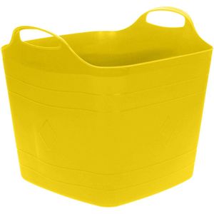 Excellent Houseware Flexibele emmer - geel - 15 liter - kunststof - vierkant - 30 x 29 cm