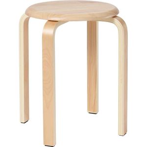 Eetkamerstoel/barkrukken van massief hout stapelbaar - gladde stoelen voor woonkamer en keuken - natuurlijk hout - 40x33x44cm RF-752 pop up stool