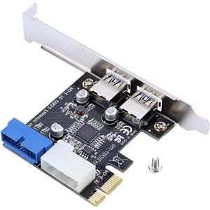 PCI-E USB 3.0 Express-kaart adapter met 20 pins-interface - Hoge snelheid - 2 poorten - Windows XP 32/64 - Windows 7 - PCIe Express interfacekaart .