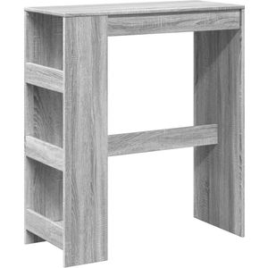 vidaXL Bartafel - Bartafels - Statafel - Statafeltje - Bartafel met rekken 90x40x103,5 cm bewerkt hout grijs sonoma