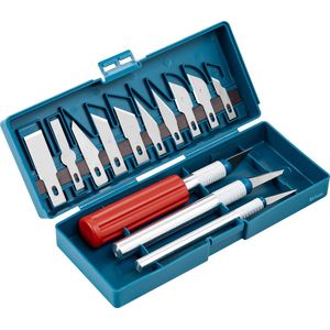 Faas Scalpel Mesjes - 16-delig - Incl Doosje - Hobby Mesjes voor Pedicure, Boetseren, Hobby - RVS