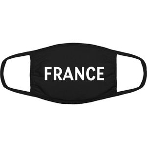 France mondkapje | Frankrijk gezichtsmasker | bescherming | bedrukt | logo | Wit mondmasker van katoen, uitwasbaar & herbruikbaar. Geschikt voor OV