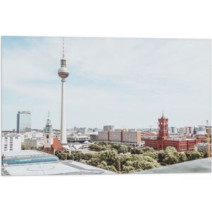 Vlag - Duitse Stad met Mooie Gebouwen - 60x40 cm Foto op Polyester Vlag
