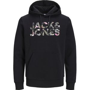 JACK & JONES Jeff corp logo sweat hood regular fit - heren hoodie katoenmengsel met capuchon - Carbon Flower - Maat: S
