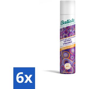Batiste - Extra Volume - Droogshampoo - Geeft Meer Volheid - Frist Vet Haar Op - 200ml - Voordeelverpakking - 6 stuks