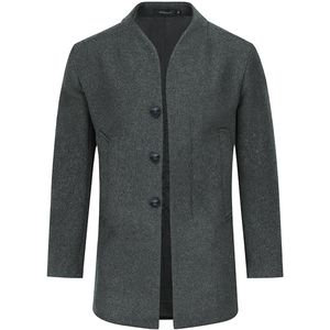 Allthemen Heren Winterjas Slim Fit Business Coat - Lang Wollen Jas - XS